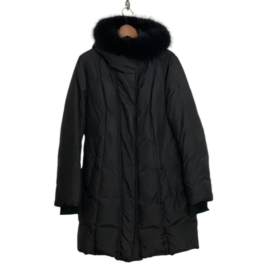 Soia & Kyo Black Puffer Coat with Fur Trim